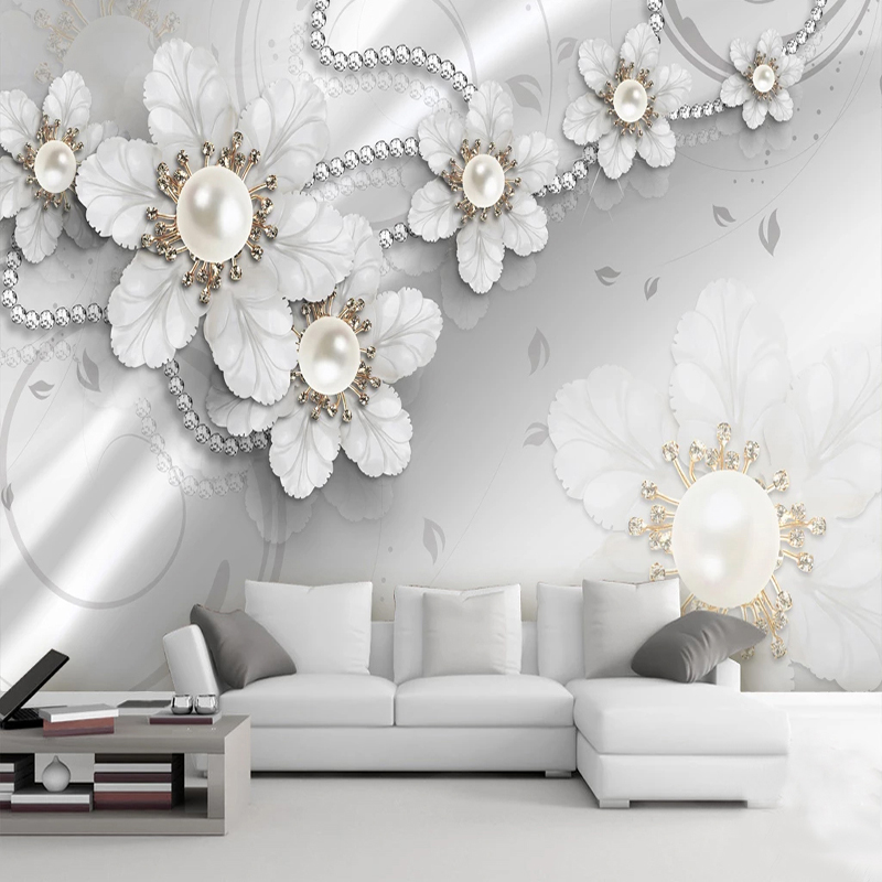 Home Textiles Photos - Custom Photo Wallpaper 3D Stereo Jewelry