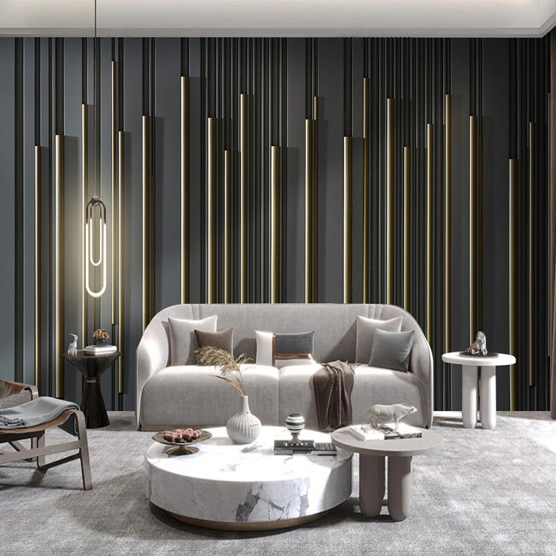 Home Textiles Photos - Custom Photo Wallpaper Modern Simple Line