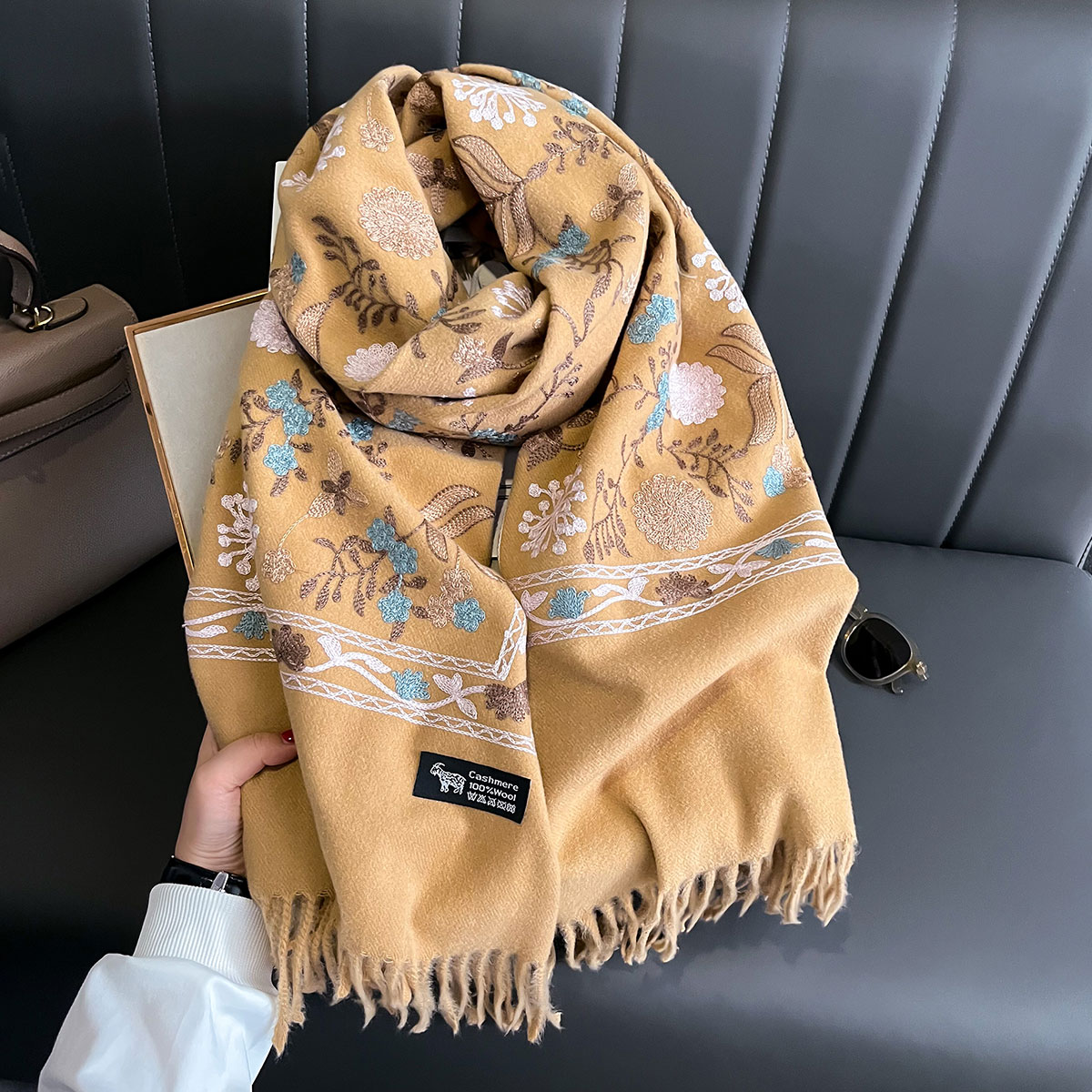 New Winter Warm Cashmere Scarf - Home Textiles Blanket 评论和价格