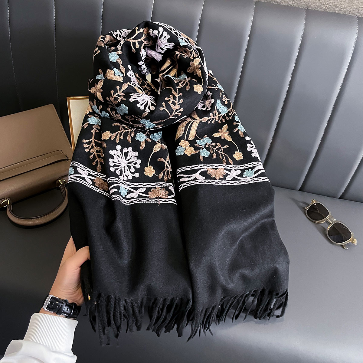 New Winter Warm Cashmere Scarf - Home Textiles Blanket 评论和价格