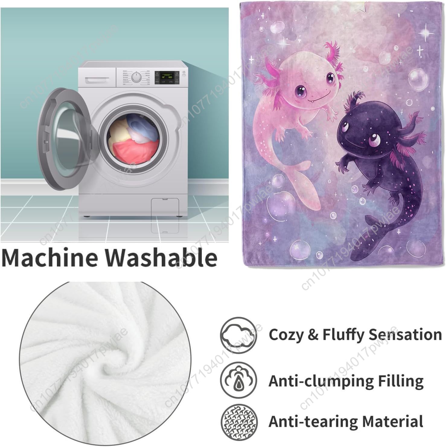 Axolotl Blanket Cute Axolotls  - Home Textiles Blanket 评论和价格