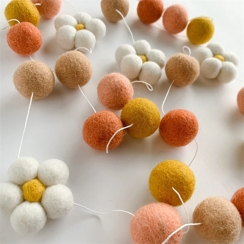 Ins Wool Felt Balls Daisy Flow - Home Textiles Photos 评论和价格