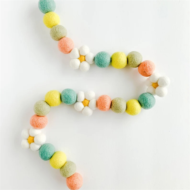 Ins Wool Felt Balls Daisy Flow - Home Textiles Photos 评论和价格