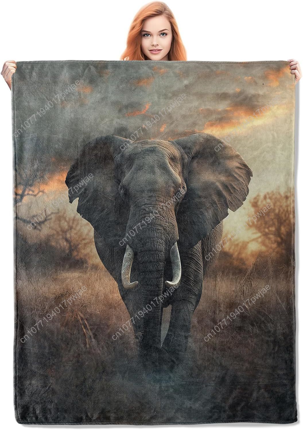 Elephant Fleece Blanket, Reali - Home Textiles Blanket 评论和价格