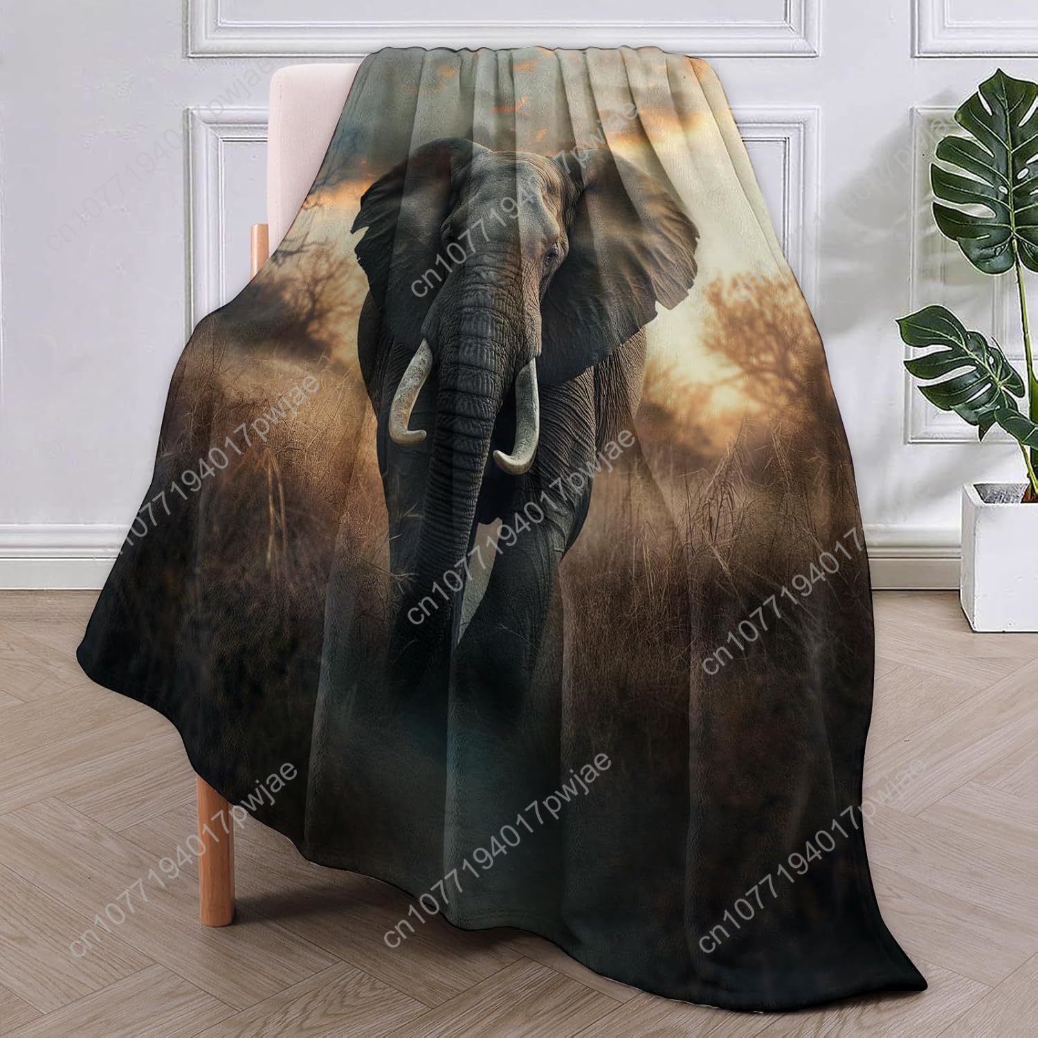 Elephant Fleece Blanket, Reali - Home Textiles Blanket 评论和价格