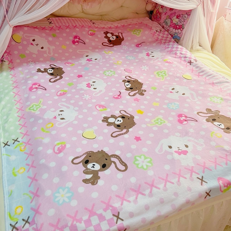 Cute Sugarbunnies Coral Plush  - Home Textiles Blanket 评论和价格