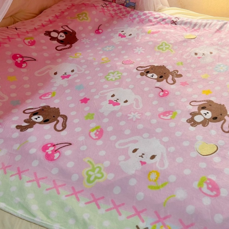 Cute Sugarbunnies Coral Plush  - Home Textiles Blanket 评论和价格