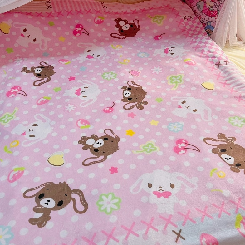 Cute Sugarbunnies Coral Plush  - Home Textiles Blanket 评论和价格