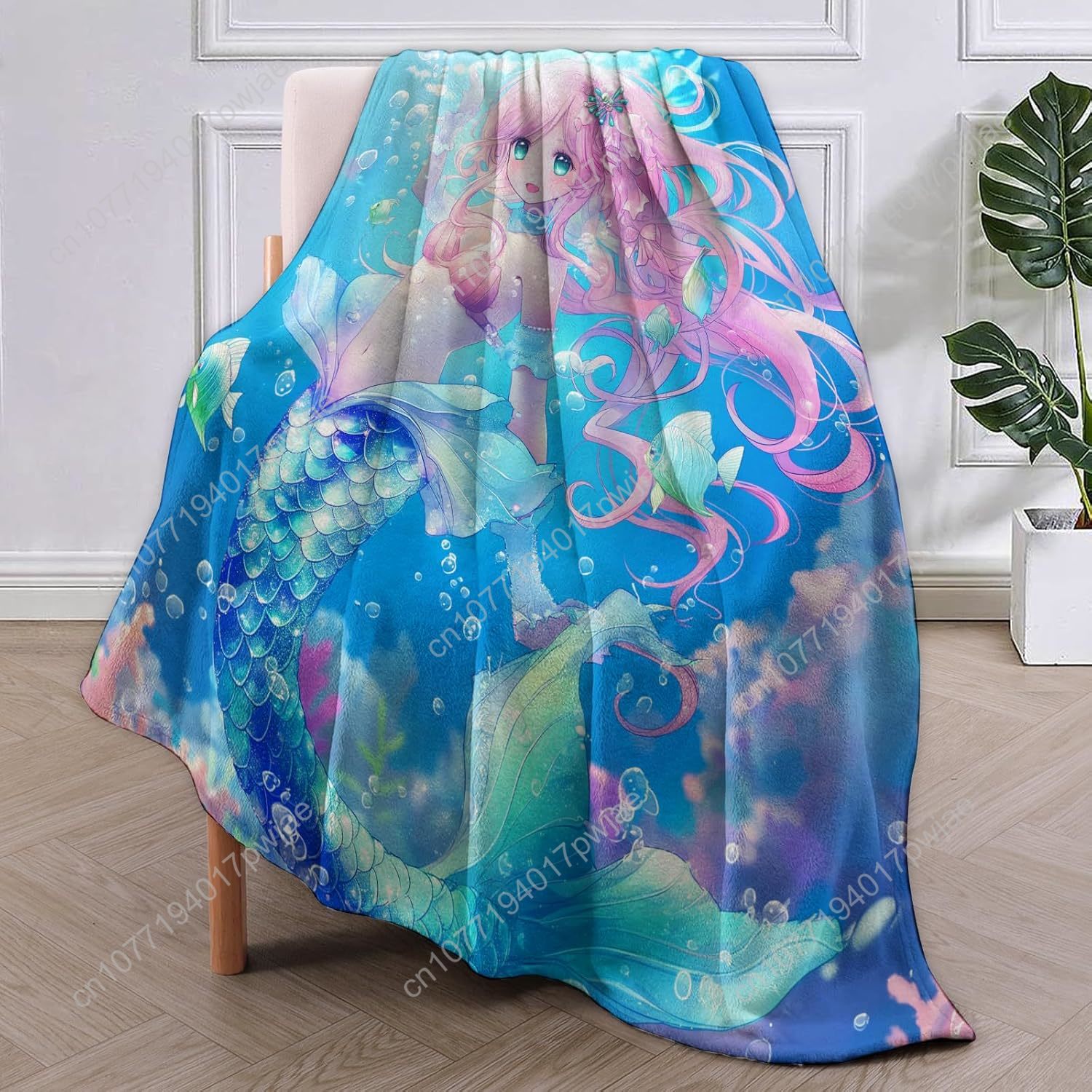 Cute Mermaid Blanket Cartoon F - Home Textiles Blanket 评论和价格