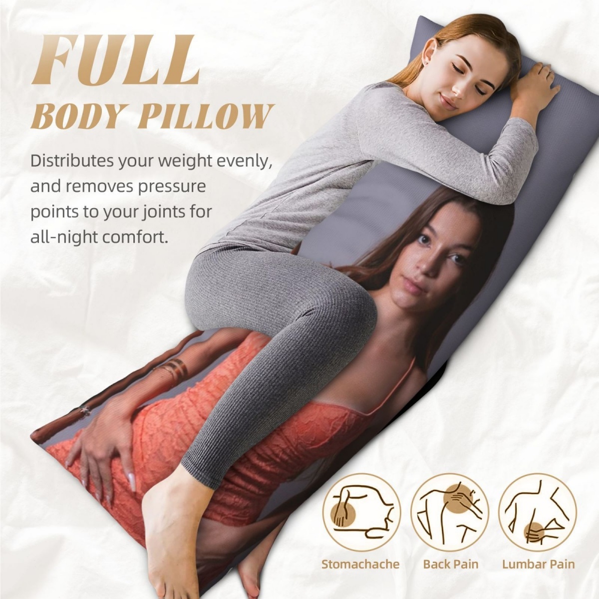 1 Custom Photo Body Pillowcase - Home Textiles Photos 评论和价格